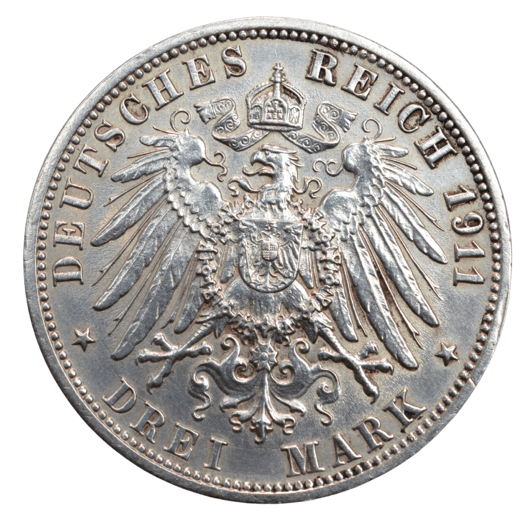 3 марки Памятная монета 1911 Германия — фото 2