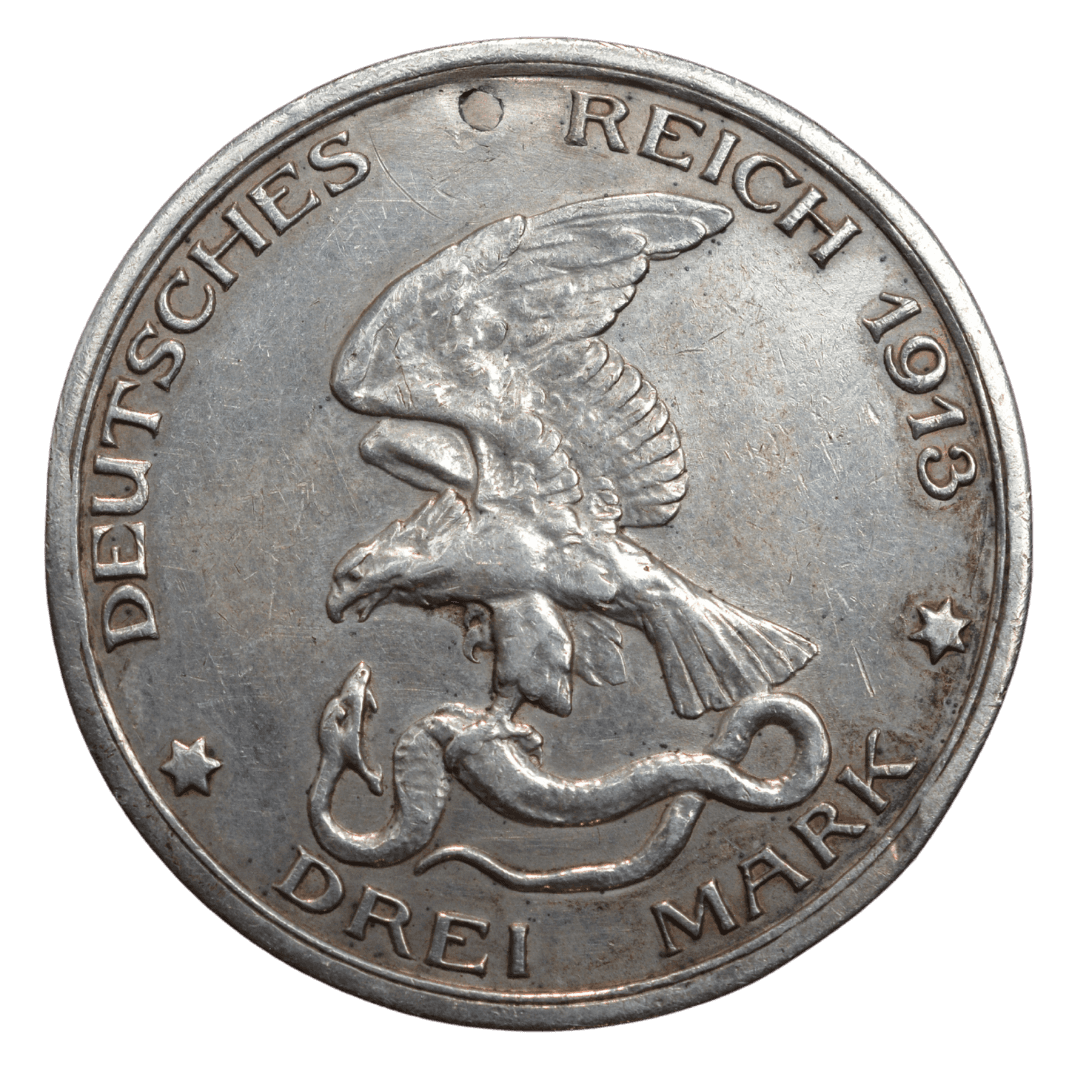 Срібна 3 марки, Німеччина. Битва народів, 1913.