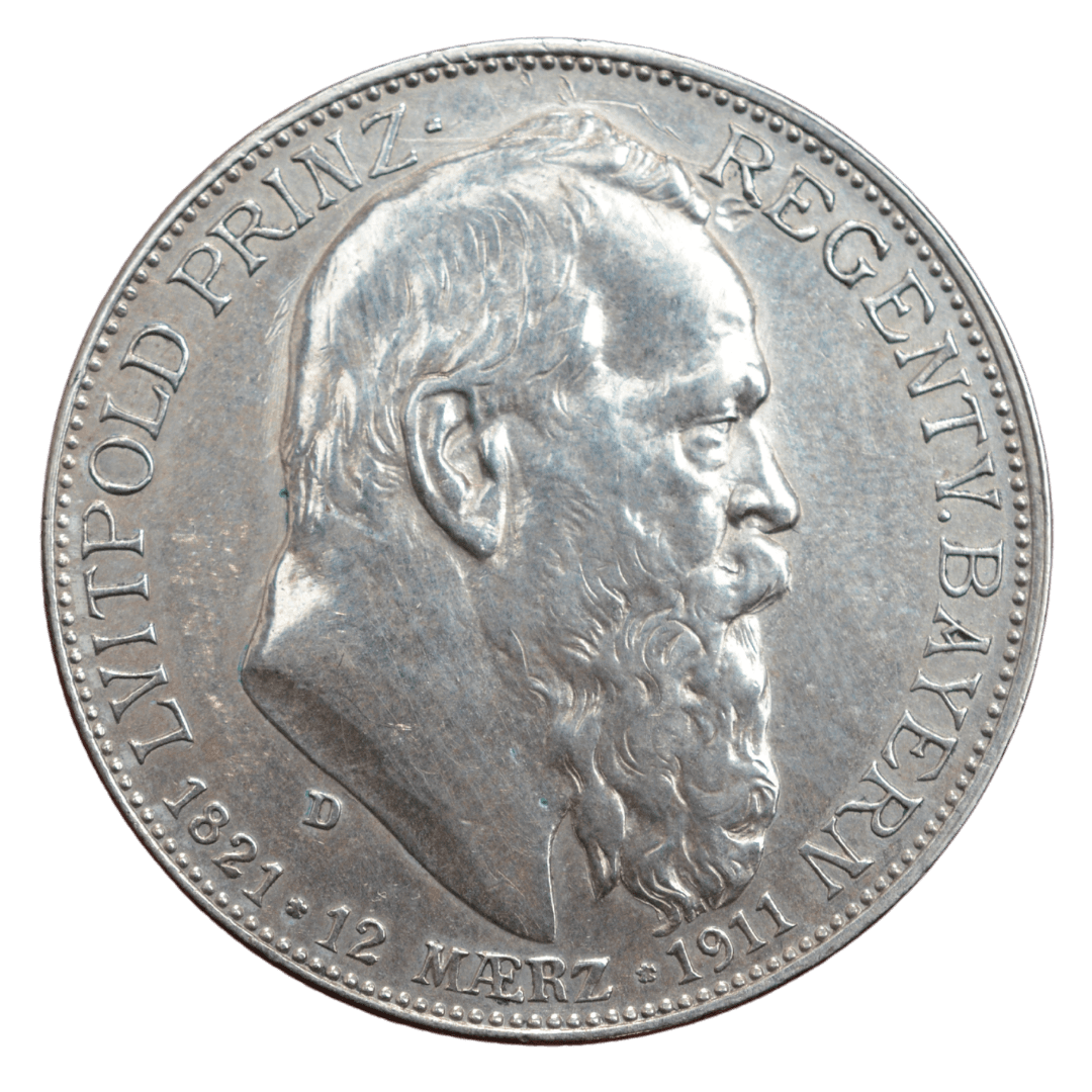 Срібна 2 марки, Німеччина (D, Мюнхен). Луїтпольд.