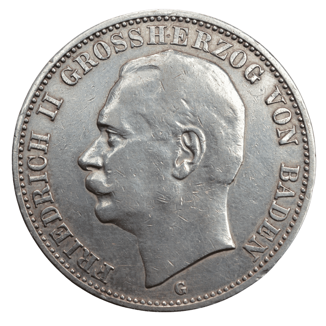 Срібна 3 марки, Німеччина (G, Карлсруе). Баден, Фрідріх I.