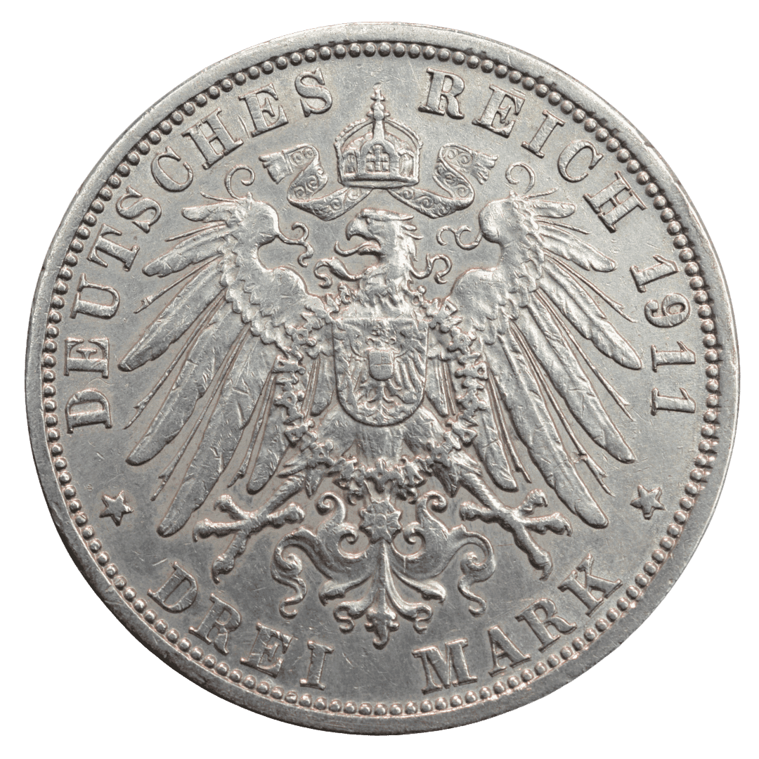 Срібна 3 марки, Німеччина (G, Карлсруе) 1908. Баден, Фрідріх I. — фото 2