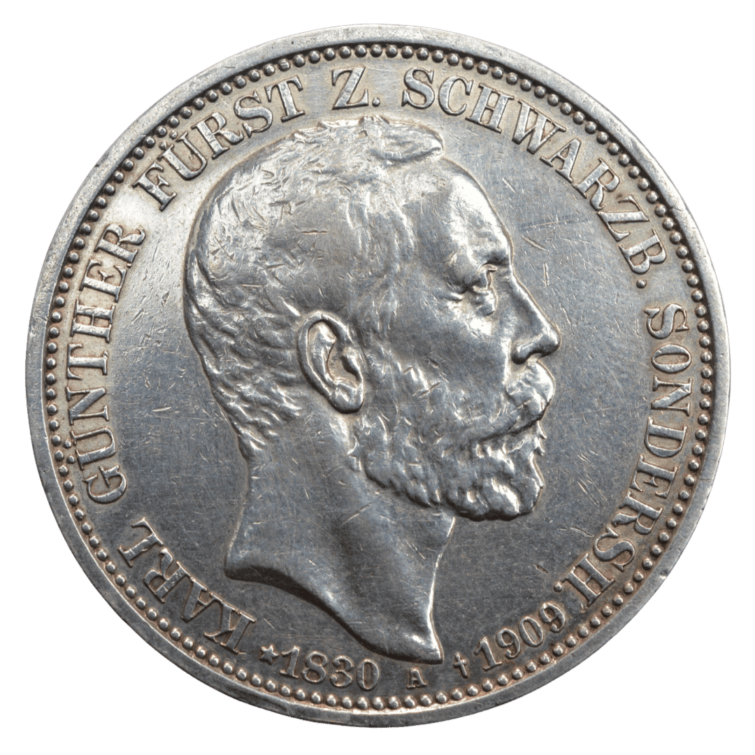 Срібна 3 марки, Німеччина (A, Берлін), 1909. Шварцбург-Зондерсгаузен, Гюнтер.