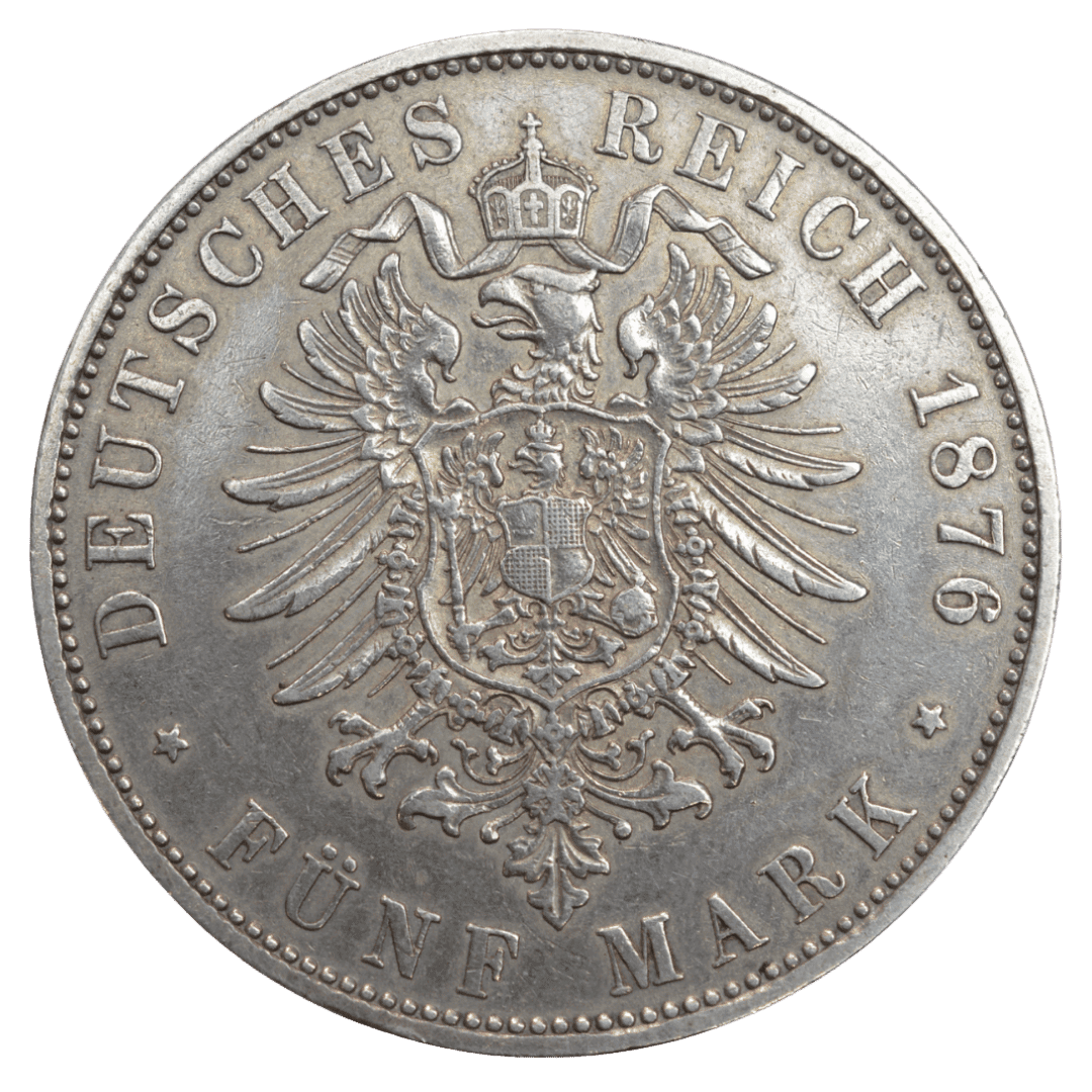 5 марок Людвіг II 1876 Німеччина — фото 2