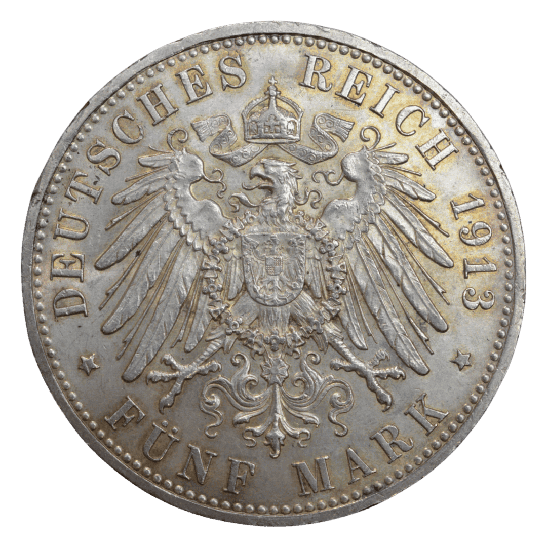 Срібна 5 марок, Німеччина (A, Берлін), 1914. Вільгельм II. — фото 2