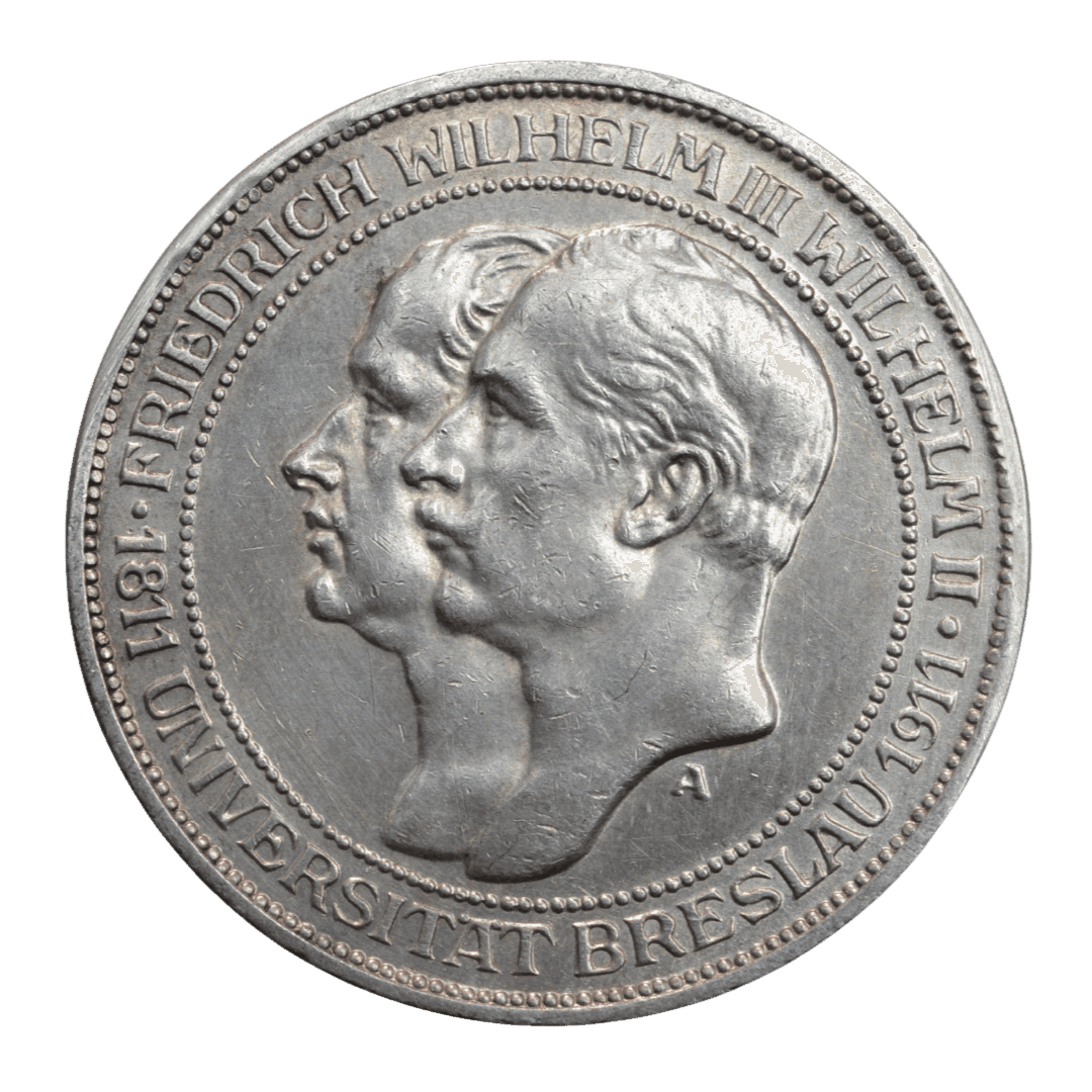 Срібна 3 марки, Німеччина (A, Берлін), 1911. Університет Бреслау.