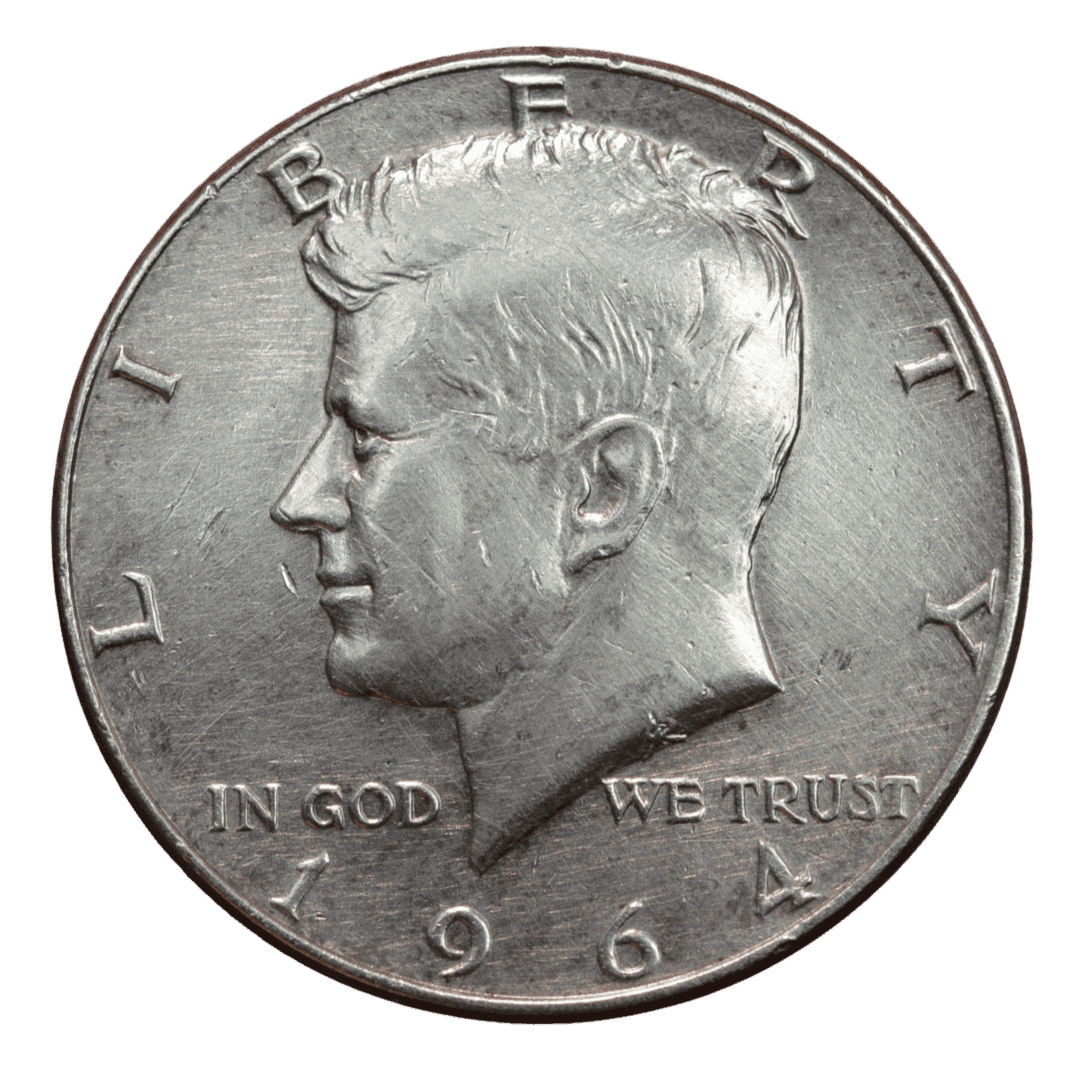 ½ доллара (Half Dollar) Джон Ф. Кеннеди — так называемый Kennedy Half Dollar.