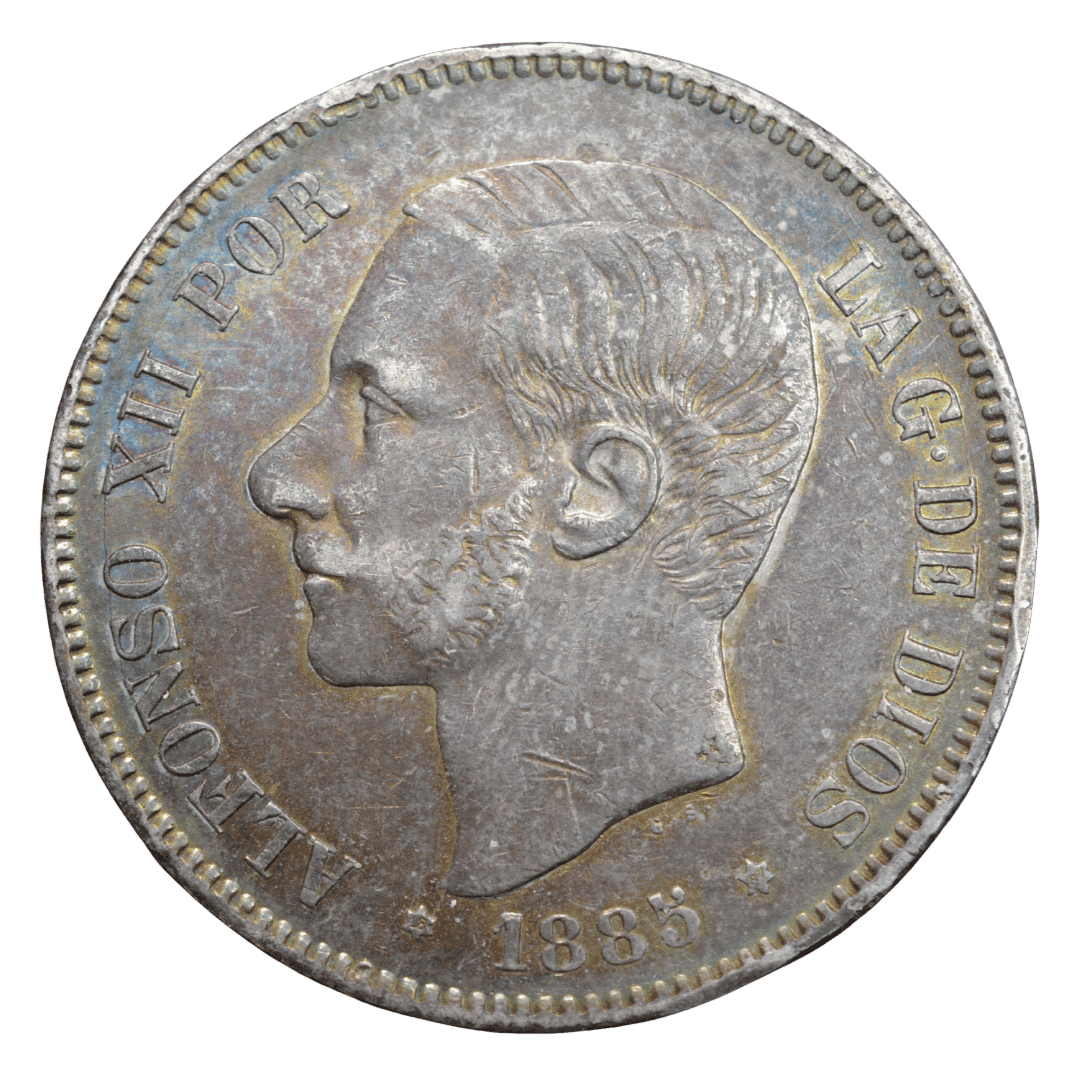 5 песет Альфонсо XII 1885 Іспанія