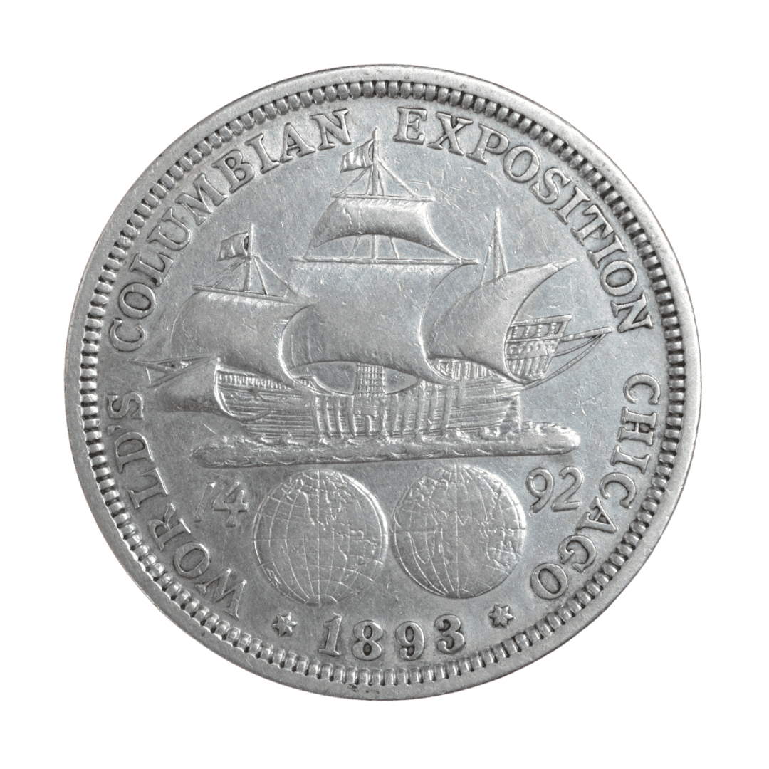 1/2 Dollar Серебро 12,43 г; Колумбийская выставка; Монетный двор Филадельфии; XF