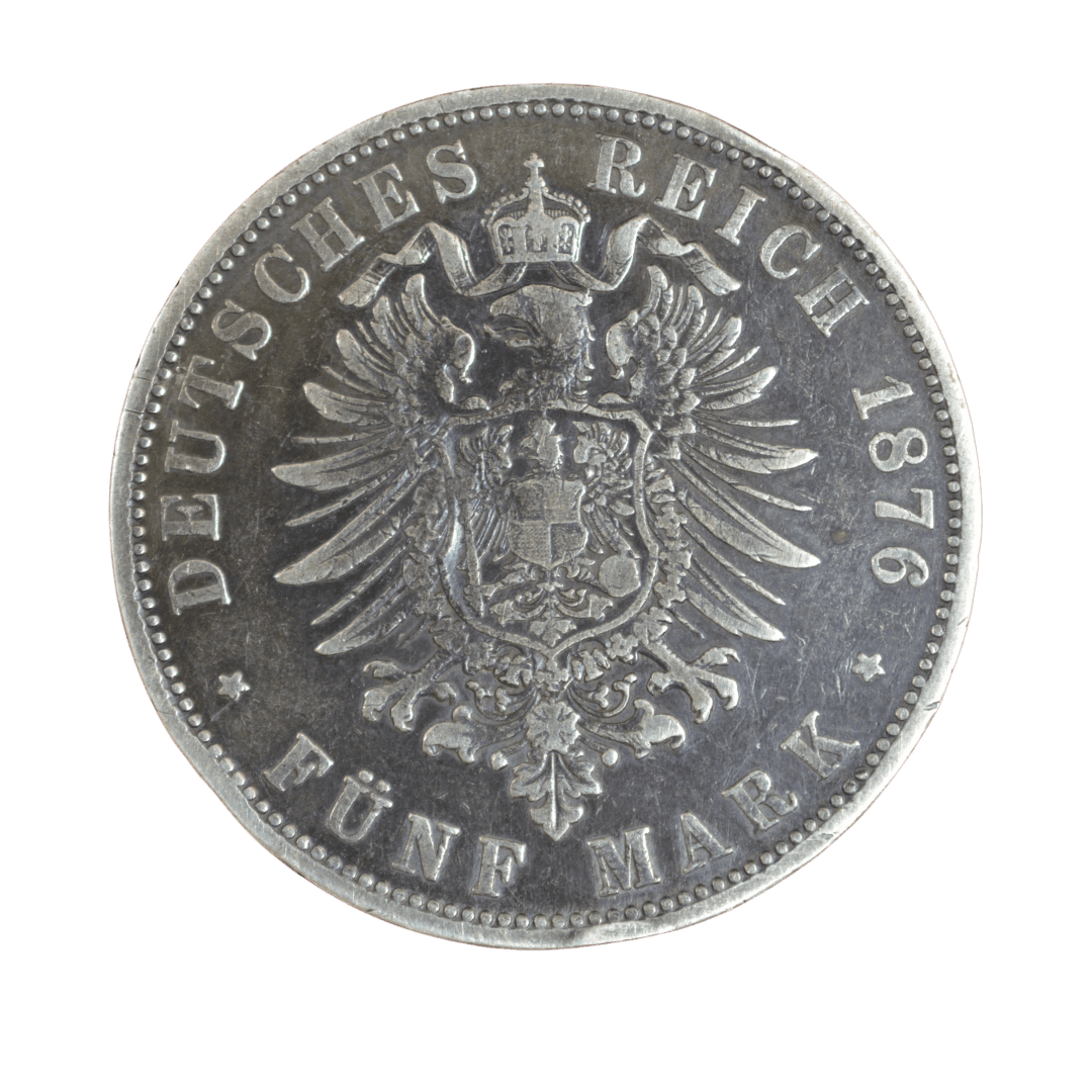 5 марок Срібна монета 1876 Німецька імперія