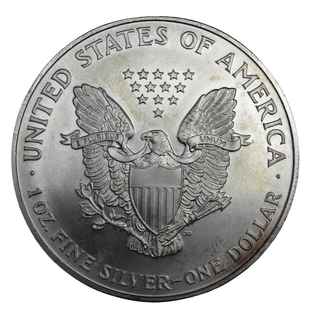 1 доллар (American Silver Eagle)
США
Филадельфия (без марки)
серебро 0.999 (BU по фото)
31.1035 г + 31.1035 г чистого серебра (ASW 1 oz)
4 295 004
Стандартная инвестиционная буллионная монета США с дизайном Walking Liberty (реверс) и гербовым орлом (аверс)
Украина (Violity): 1800–3500 грн, Европа/eBay: 40–80 USD (BU)