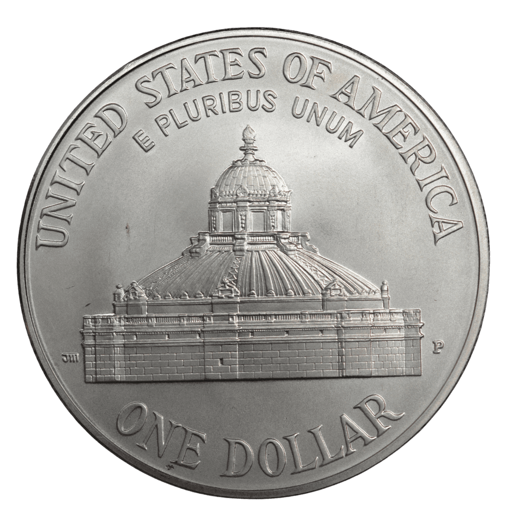 1 доллар (Commemorative Silver Dollar)
США
Филадельфия (P)
серебро 0.900 (MS/BU по фото)
26.73 г + 24.057 г чистого серебра (ASW 0.7734 oz)
173 000
Памятная монета к 200-летию Библиотеки Конгресса США (1800–2000) — первая в истории США, посвящённая именно этой библиотеке
2000 год, средняя редкость для современных коммеморативов США (тираж 173 000 шт., rarity index ~32 по Red Book/Numista) — фото 2