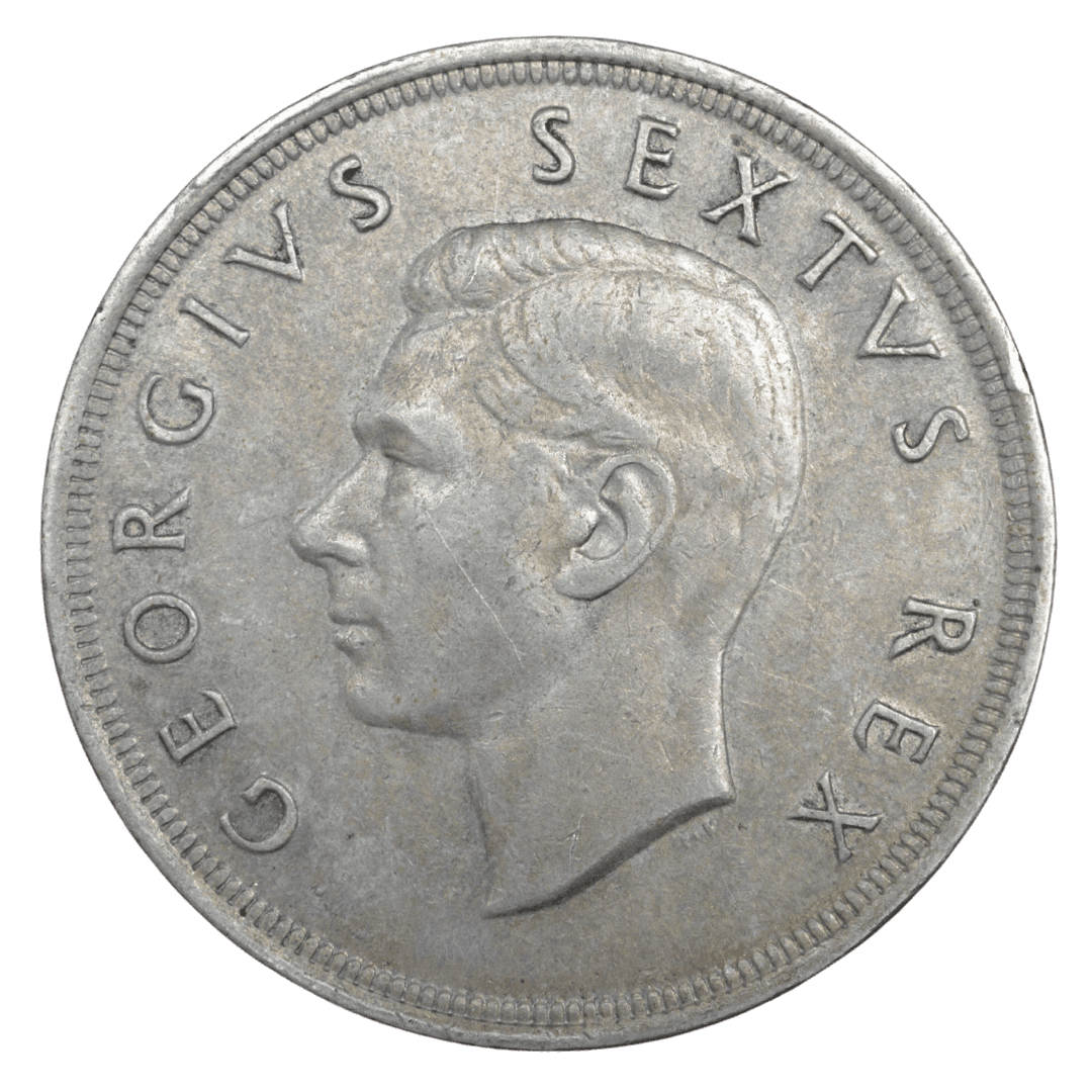 5 шиллингов
Южная Африка
Претория (A)
серебро 0.500 (VF по фото)
28.28 г + 14.14 г чистого серебра (ASW 0.455 oz)
1 000 000
Памятная монета к 300-летию прибытия Яна ван Рибека в Кейптаун (1652–1952) с изображением его корабля «Дромедарис»
Украина (Violity): 1000–2500 грн, Европа/eBay: 20–55 USD (VF)
1952 год, очень распространённая (массовый тираж, не редкая) — фото 2