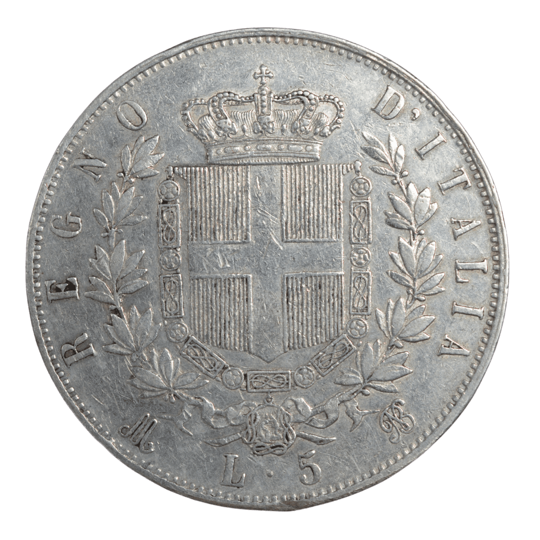 5 лир Серебро 1878 Італія