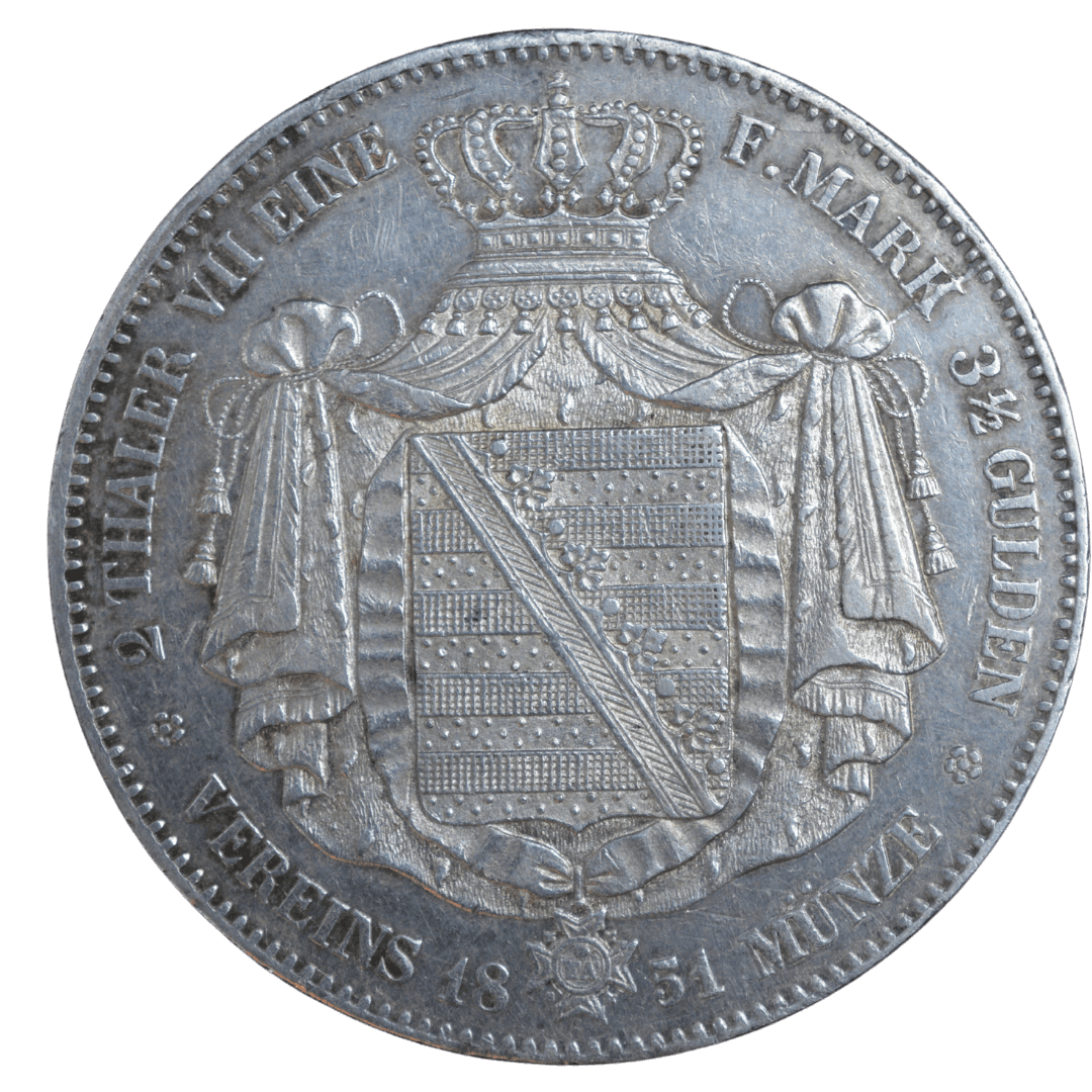 2 талера Vereinsthaler 1855 Саксонія — фото 2