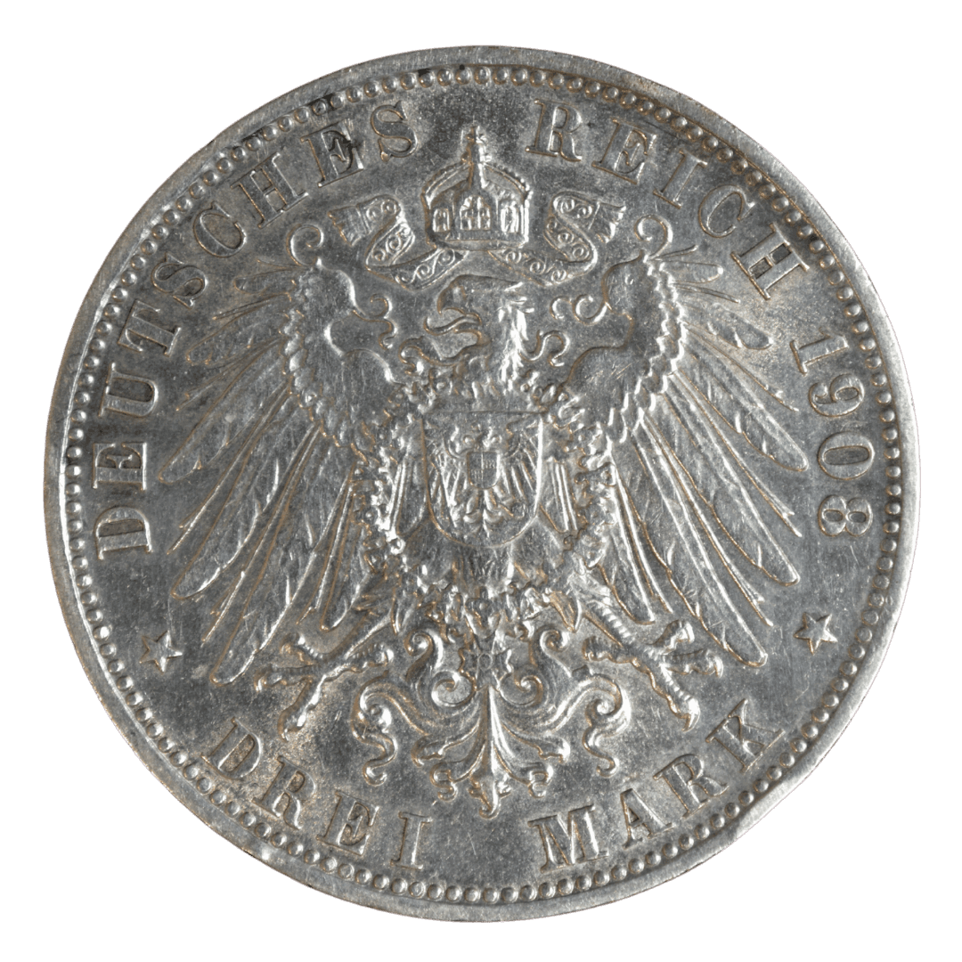 3 марки Срібна монета 1908 Німеччина