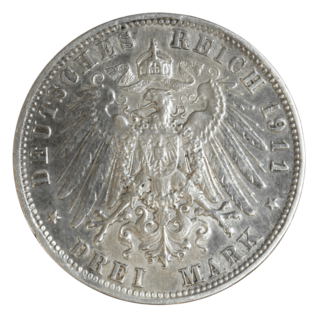3 марки Срібна монета 1908 Німецька імперія
