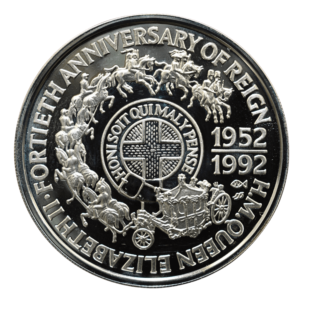 1. 10 Доларів ($10)
2. Незалежна держава Самоа (Independent State of Samoa)
3. Royal Mint (Велика Британія)
4. Серебро 0.925 (Proof)
5. 31,47 г (чистого срібла ≈ 29,10 г)
6. Тираж обмежений (Proof)
7. Пам'ятна срібна монета, випущена до 40-річчя правління королеви Єлизавети II (1952–1992). На аверсі — герб Самоа з девізом «SAMOA I SISIFO» та «FA'AVAE I LE ATUA SAMOA». На реверсі — королівський кортеж з каретою та напис «FORTIETH ANNIVERSARY OF REIGN H.M. QUEEN ELIZABETH II 1952-1992».
8. 1992 рік
9. Середня рідкість (R2) за каталогами Krause — фото 2