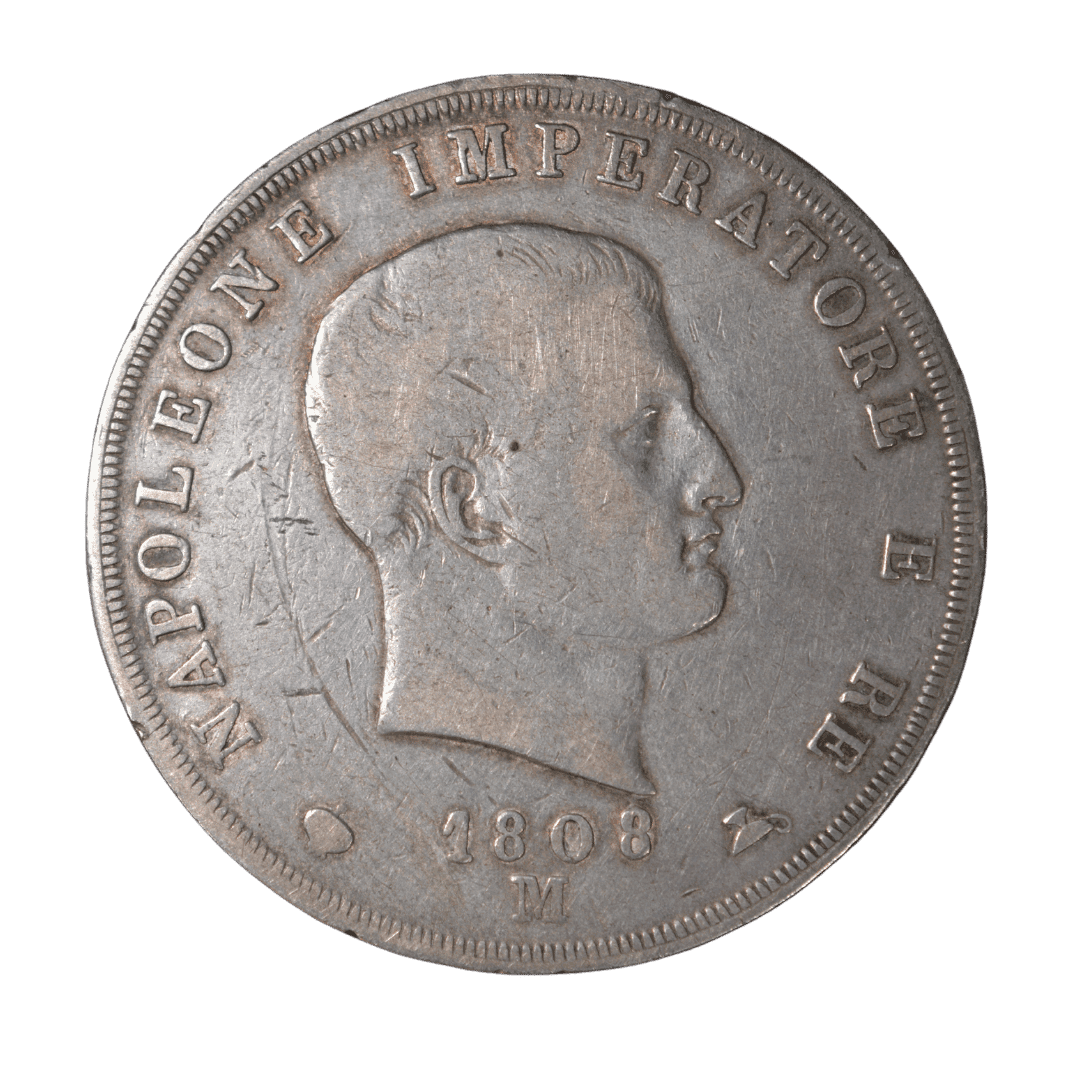 5 лір монета Наполеона 1808 Італія — фото 2