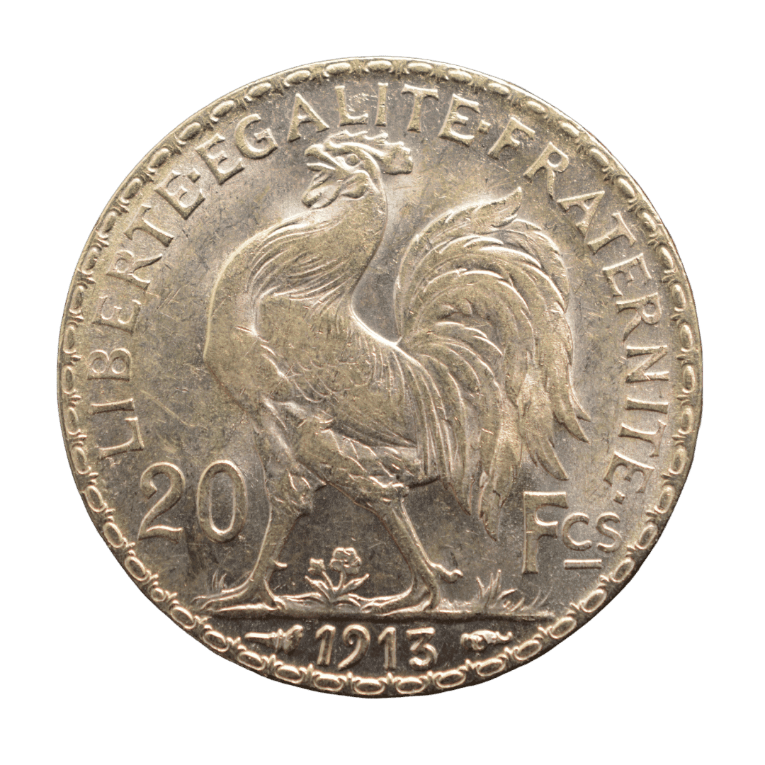 1. 20 Франків (20 Francs / Coq)
2. Франція (Третя Республіка)
3. Париж (Paris Mint)
4. золото 0.900
5. 6,4516 г (чистого золота 5,806 г / 0,1867 унції)
6. Тираж 6 721 325 шт.
7. Класична золота монета типу «Coq» (Півень). На аверсі — голова Маріанни в фригійському ковпаку з дубовим вінком (гравер Jules-Clément Chaplain). На реверсі — галльський півень, напис «LIBERTÉ ÉGALITÉ FRATERNITÉ», номінал «20 Fcs» та дата. Одна з найпопулярніших і найліквідніших французьких золотих монет. — фото 2