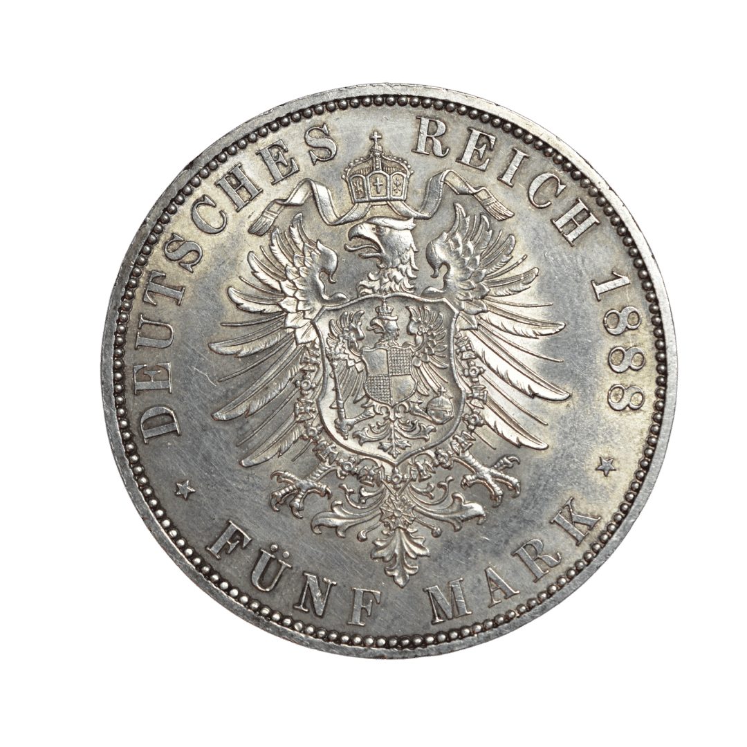 5 марок Фрідріх III 1888 Німецька імперія — фото 2