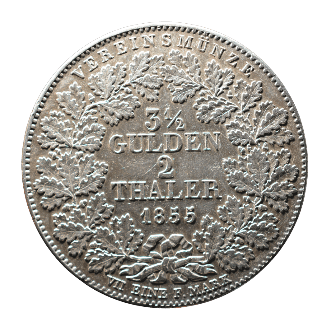 2 талери 3½ гульдена 1855 Вюртемберг — фото 2