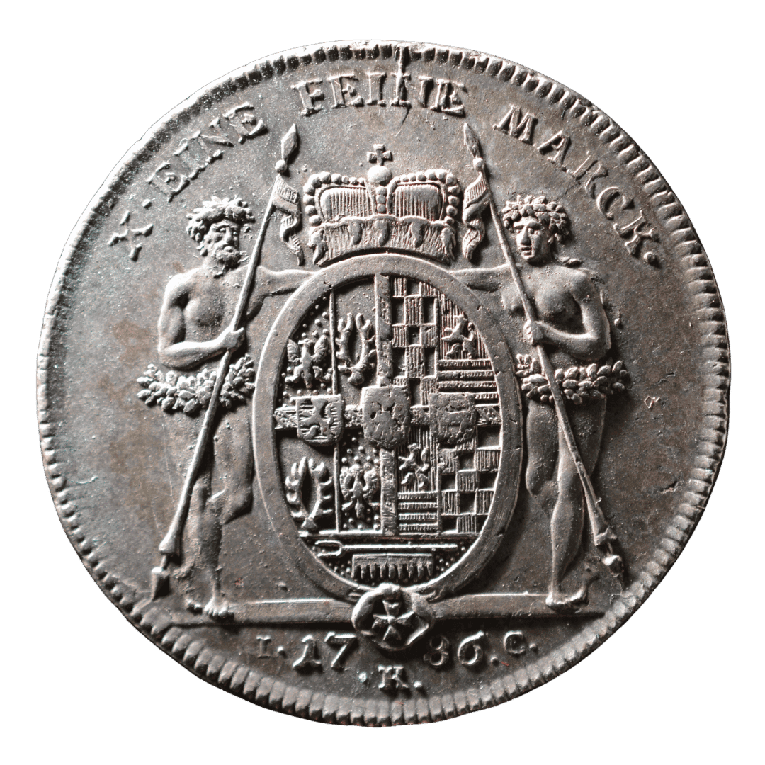 1 талер 1786, князівство Шварцбург-Рудольштадт

Характеристики:

* Номінал: 1 талер
* Рік: 1786
* Країна: Князівство Шварцбург-Рудольштадт
* Правитель: Людвіг Гюнтер II
* Монетний двір: Заальфельд
* Метал: срібло
* Проба: 833
* Вага: 28,06 г
* Діаметр: 41 мм
* Гурт: візерунковий
* Тираж: не встановлено — фото 2