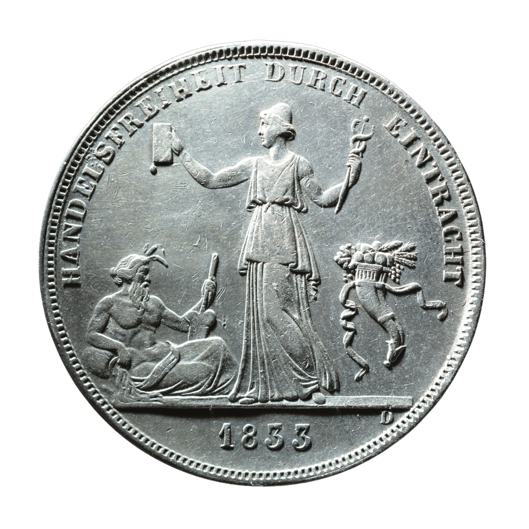 1 талер Handelsfreiheit durch Eintracht 1833 Вюртемберг