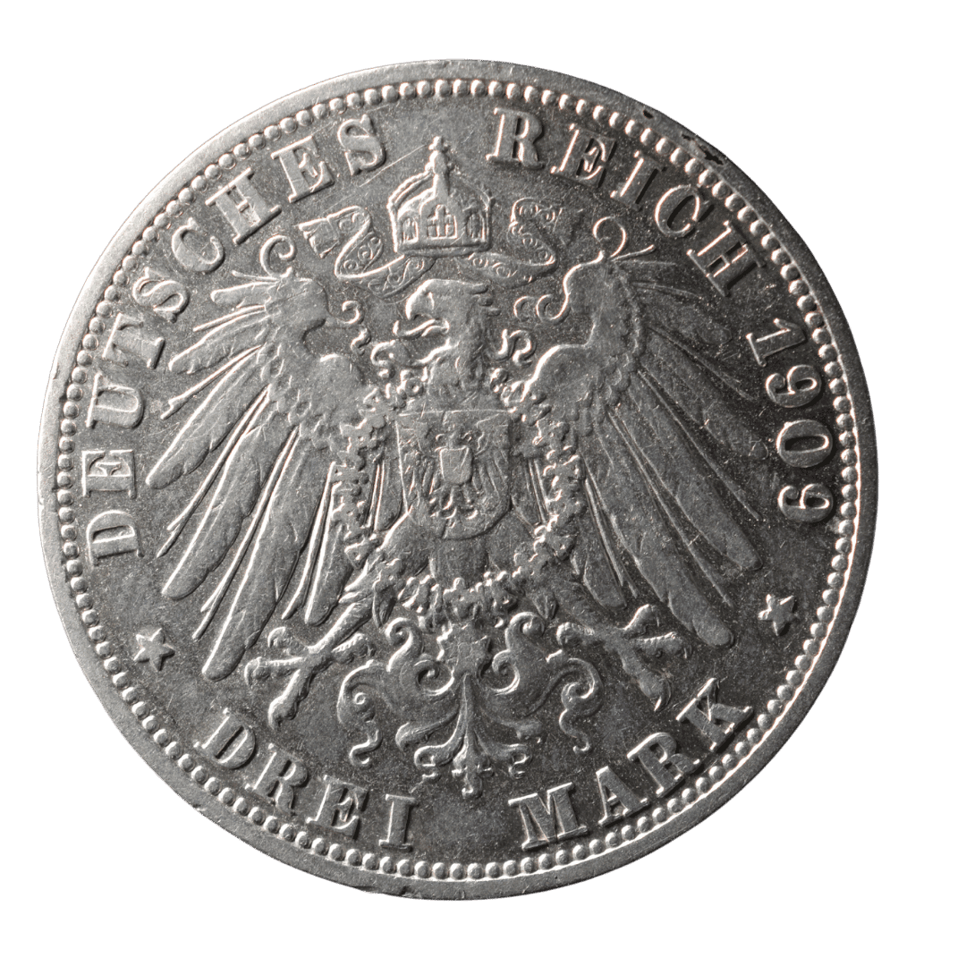 3 марки Вільне та Ганзейське місто Любек 1909 Німеччина — фото 2