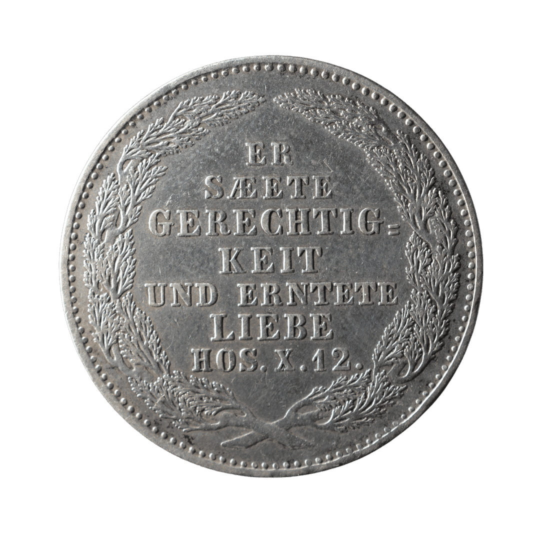1/3 талера На смерть короля Фрідріха Августа II 1854 Саксонія — фото 2