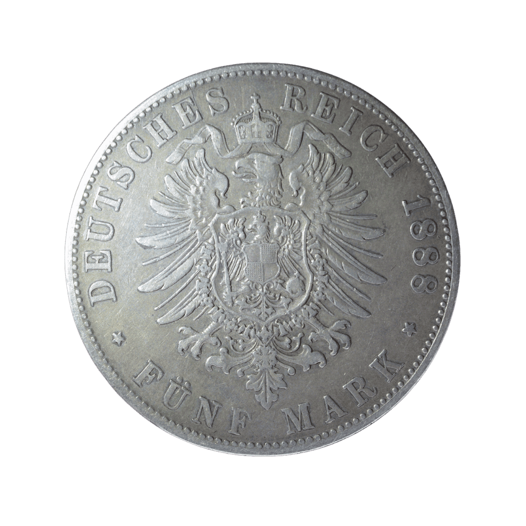 5 марок Баварія 1888 Німецька імперія — фото 2