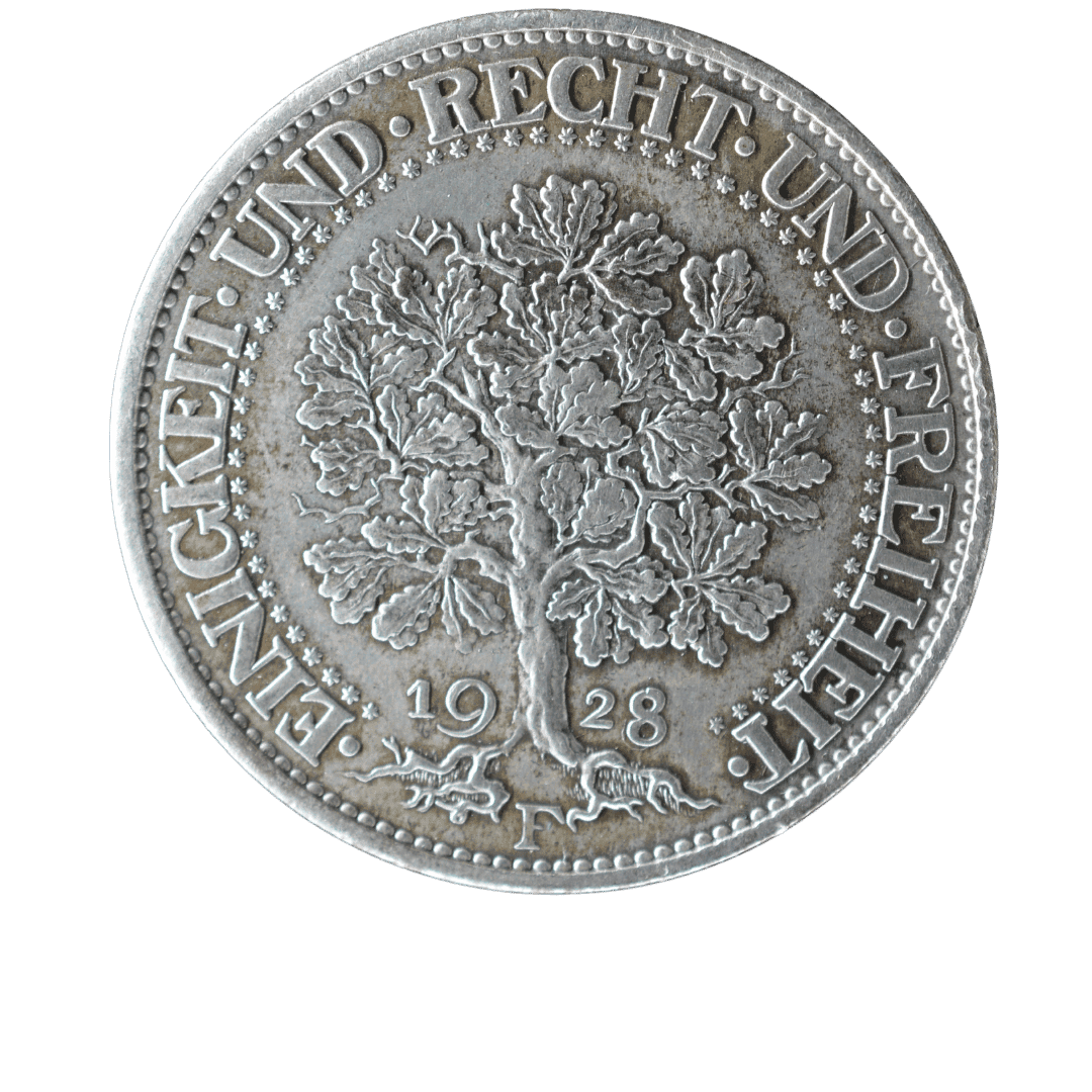 5 рейхсмарок Дуб 1928 Німеччина — фото 2