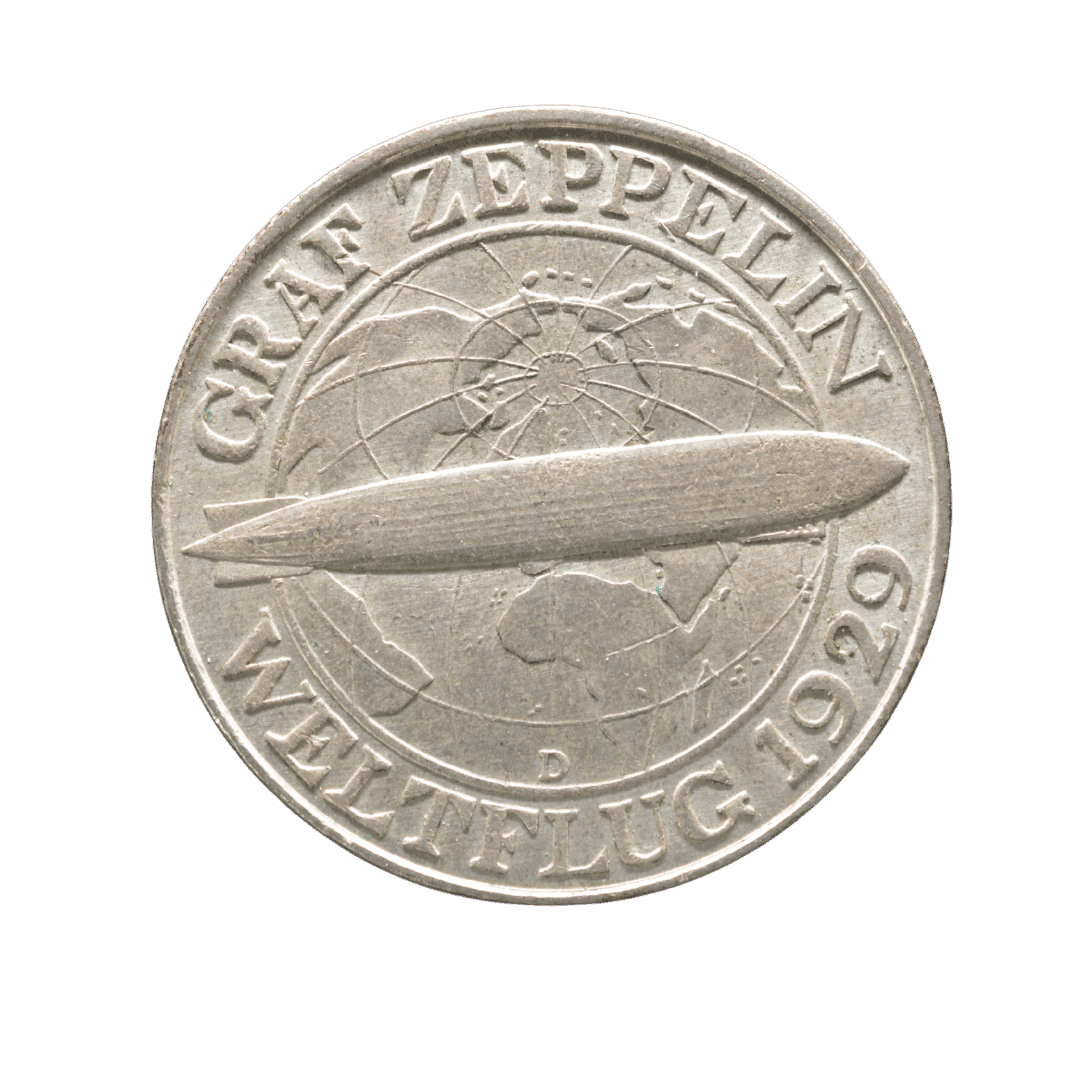 3 рейхсмарки Навколосвітній політ Graf Zeppelin 1930 Німеччина