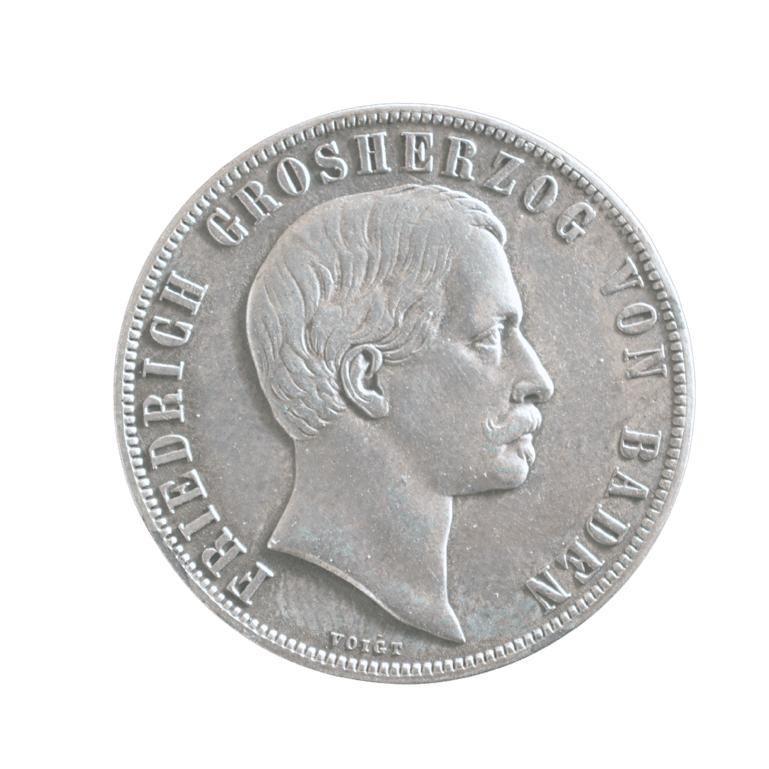 1 гульден 1857 — Баден, RRR!!!!! відвідання монетного двору великим герцогом і герцогинею

Опис:
Срібна пам’ятна монета Великого герцогства Баден, випущена з нагоди відвідання монетного двору в Карлсруе великим герцогом Фрідріхом I та великою герцогинею Луїзою в січні 1857 року. На аверсі — портрет Фрідріха I, повернутий праворуч. Напис: FRIEDRICH GROSSHERZOG VON BADEN («Фрідріх, великий герцог Баденський»). Унизу під портретом підпис медальєра VOIGT («Фойгт»). На реверсі пам’ятний напис: UND LUISE GROSSHERZOGIN VON BADEN BESUCHEN DIE MÜNZSTAETTE IM JANUAR 1857. HEIL IHNEN («І Луїза, велика герцогиня Баденська, відвідують монетний двір у січні 1857 року. Слава їм»). Унизу зазначено номінал: EIN GULDEN («Один гульден»).

Характеристики:
• Номінал: 1 гульден
• Рік: 1857
• Держава: Велике герцогство Баден
• Правитель: Фрідріх I
• Монетний двір: Карлсруе
• Медальєр: Карл Фрідріх Фойгт
• Метал: срібло
• Проба: 900
• Вага: близько 10,58 г
• Діаметр: близько 31 мм
• Чистого срібла: близько 9,52 г
• Тираж: 776 екз.  🔥🔥🔥

Примітка:
Це рідкісна та нумізматично цінна монета з дуже малим тиражем — лише 776 екземплярів. Вона належить до так званих Münzbesuchsmünzen («монет, викарбуваних з нагоди відвідання монетного двору») і становить особливий інтерес для колекціонерів німецьких держав XIX століття та монет Бадена. Через невеликий початковий тираж добре збережені екземпляри трапляються нечасто й можуть високо цінуватися; стан конкретної монети суттєво впливає на її ринкову вартість. Каталожний номер KM# 239.