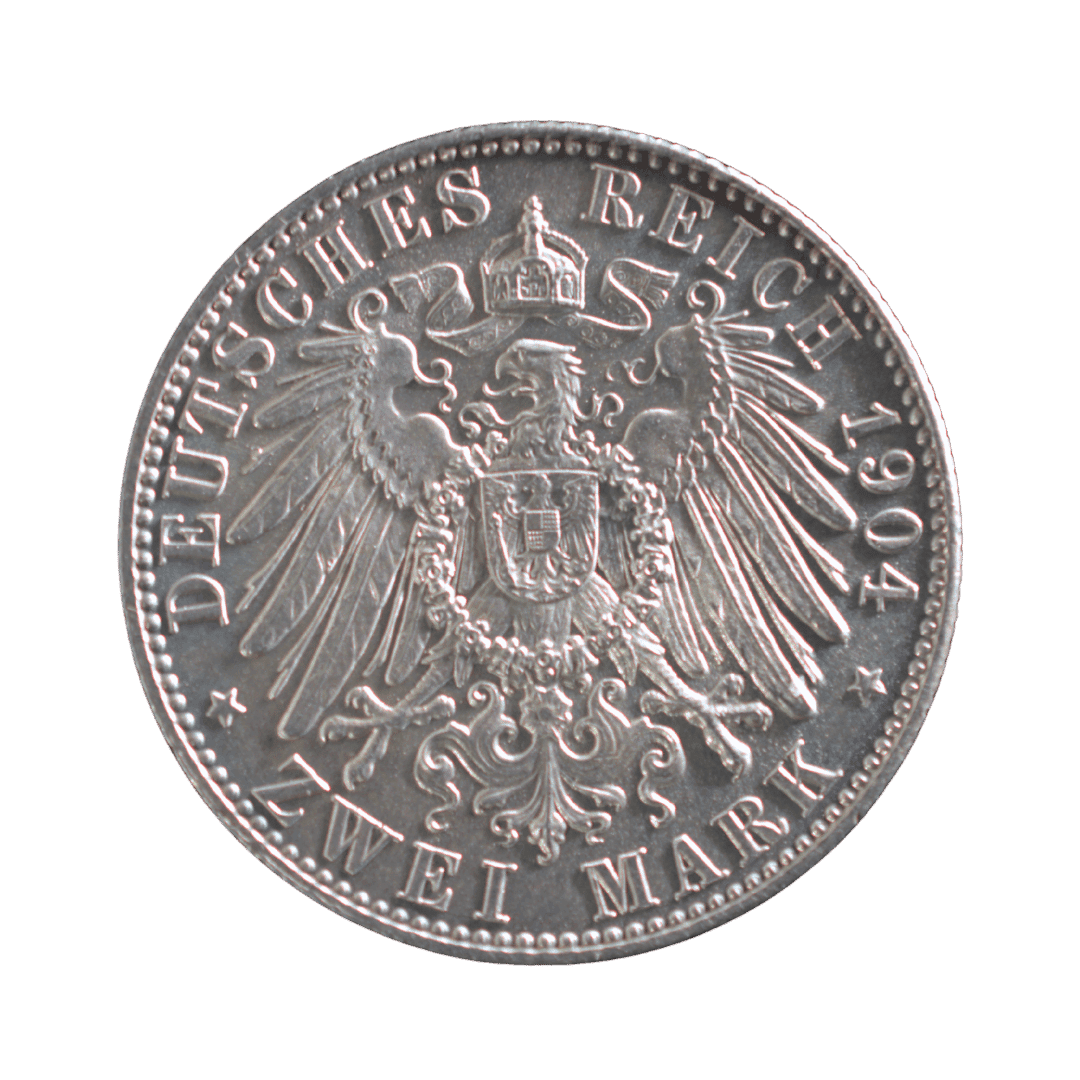 2 марки Саксонія смерть короля Георга 1904 Німеччина — фото 2