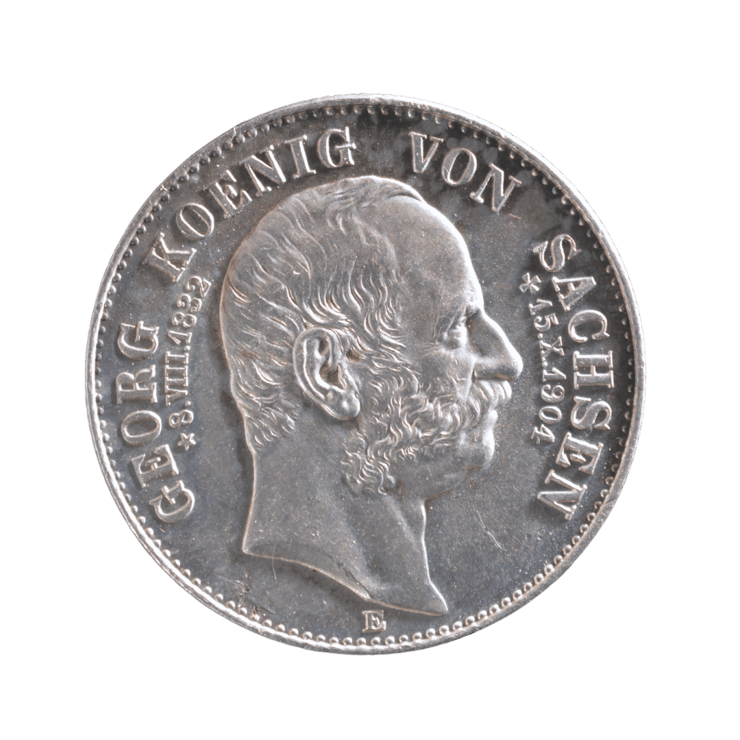 2 марки Саксонія смерть короля Георга 1904 Німеччина