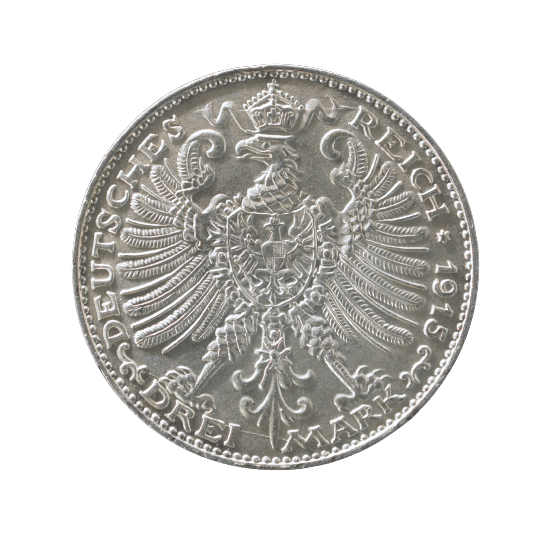 3 марки пам’ятна монета 1915 Німецька імперія — фото 2