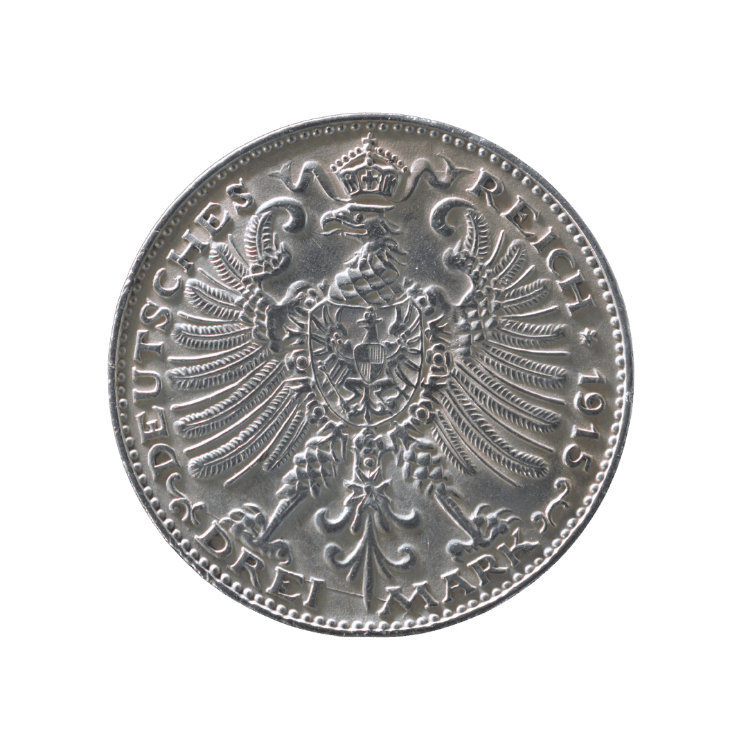 3 марки пам’ятна монета 1915 Німецька імперія — фото 2
