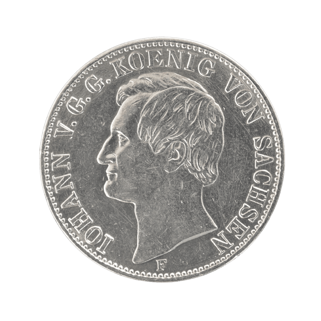 1 Vereinsthaler (Союзний талер), Королівство Саксонія, 1858, Йоганн, Дрезден (F)

Опис

Срібний союзний талер Королівства Саксонія, викарбуваний у 1858 році за правління короля Йоганна на монетному дворі Дрездена.

Характеристики

* Країна: Королівство Саксонія
* Держава: Німецький митний союз (Deutscher Zollverein)
* Правитель: Йоганн (1854–1873)
* Номінал: 1 Vereinsthaler (Союзний талер)
* Рік: 1858
* Монетний двір: Дрезден
* Позначка монетного двору: F
* Метал: срібло (.900)
* Вага: 18,52 г
* Діаметр: 33 мм
* Гурт: GOTT SEGNE SACHSEN («Боже, благослови Саксонію»)
* Тираж: 200000
* Каталожні номери: AKS №132; Jaeger №107/111
* Оригінальні написи:
    * IOHANN V. G. KOENIG VON SACHSEN («Йоганн, Божою милістю король Саксонії»)
    * EIN VEREINSTHALER XXX EIN PFUND FEIN («Один союзний талер. Тридцять монет з однієї митної фунтової ваги чистого срібла»)

Примітка

Нечаста монета. Випуск 1858 року має тираж лише 200000 екземплярів, що робить його помітно рідкіснішим за більшість інших союзних талерів Йоганна та забезпечує стабільний інтерес серед колекціонерів німецьких монет XIX століття.