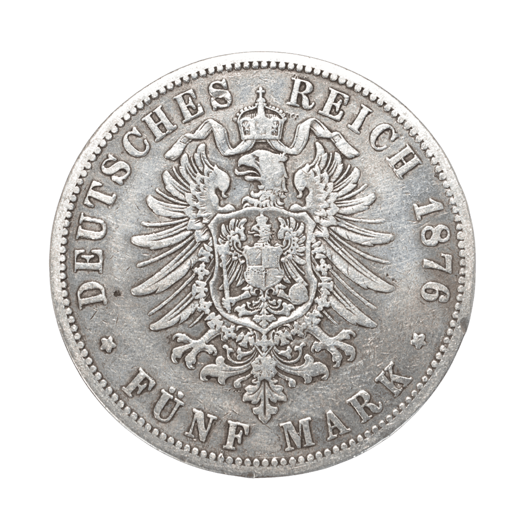 5 марок Вільгельм I 1876 Німецька імперія — фото 2