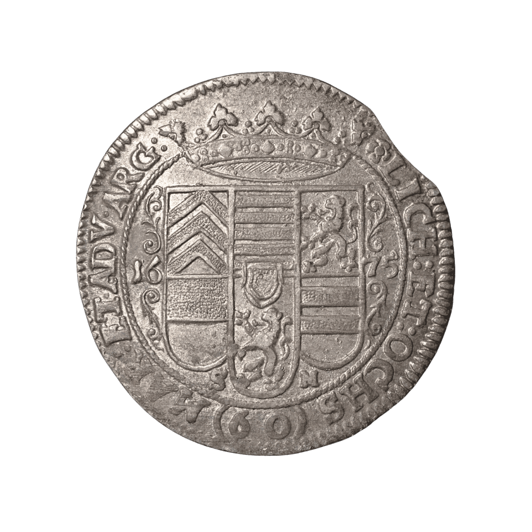 Индекс редкости Numista: 97

1 гульден (60 крейцерів) 1675 SM — Фрідріх Казимир
RR!!!!🔥🔥
Характеристик
Номінал: 1 гульден = 60 крейцерів = 2/3 талера
Рік: 1675
Країна (держава-емітент): Графство Ганау-Ліхтенберг (Grafschaft Hanau-Lichtenberg). Саме так цей тип класифікує Numista для Suchier 496 / KM#71.5.
Правитель: Фрідріх Казимир (Friedrich Casimir), 1641–1685
Монетний двір: Ганау
Мінцмейстер: Sebastian Müller
Позначка мінцмейстера: S–M
Метал: срібло
Проба: Недостатньо даних для достовірного визначення. Інформацію необхідно перевірити.
Вага: стандарт типу 18,45 г; відомі аукціонні екземпляри 1675 року важать приблизно 19,26–19,34 г.
Діаметр: близько 36 мм.
Товщина: Недостатньо даних для достовірного визначення. Інформацію необхідно перевірити.
Орієнтація штемпелів: Недостатньо даних для достовірного визначення. Інформацію необхідно перевірити.
Гурт: Недостатньо даних для достовірного визначення. Інформацію необхідно перевірити.
Тираж: Недостатньо даних для достовірного визначення. Інформацію необхідно перевірити.
Рідкість: тип нечастий; у високому стані Künker зазначав «Selten in dieser Erhaltung».
Каталожні номери: Krause KM#71.5; Davenport 547; Suchier 496; Engel & Lehr 144; Numista N#200278.
Різновид: 1675 SM, Suchier 496. Для 1675 року існує кілька різновидів гульдена, але саме цей портретно-гербовий тип відповідає Suchier 496 / KM#71.5.
Аверс: погруддя Фрідріха Казимира вправо; легенда з титулатурою графа Ганау, Ринека, Бічу та володаря Мюнценберга.
Реверс: коронований багатопільний герб; дата 16–75 розділена гербом; унизу S–M і номінал 60.
Стан збереження (за фото): приблизно XF- / VF+ (fast vorzüglich / sehr schön+). — фото 2