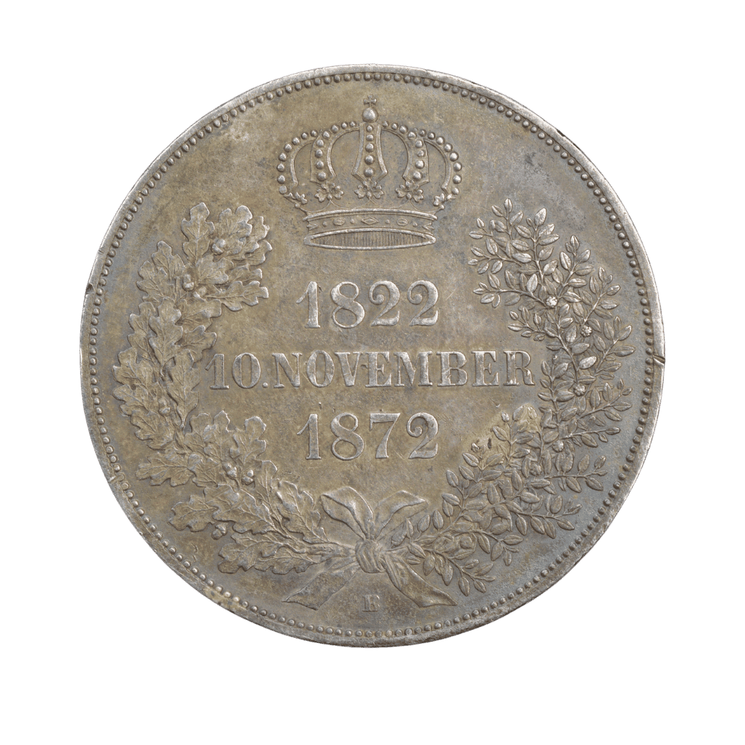 2 талери Золоте весілля Йоганна та Амалії 1872 Саксонія — фото 2